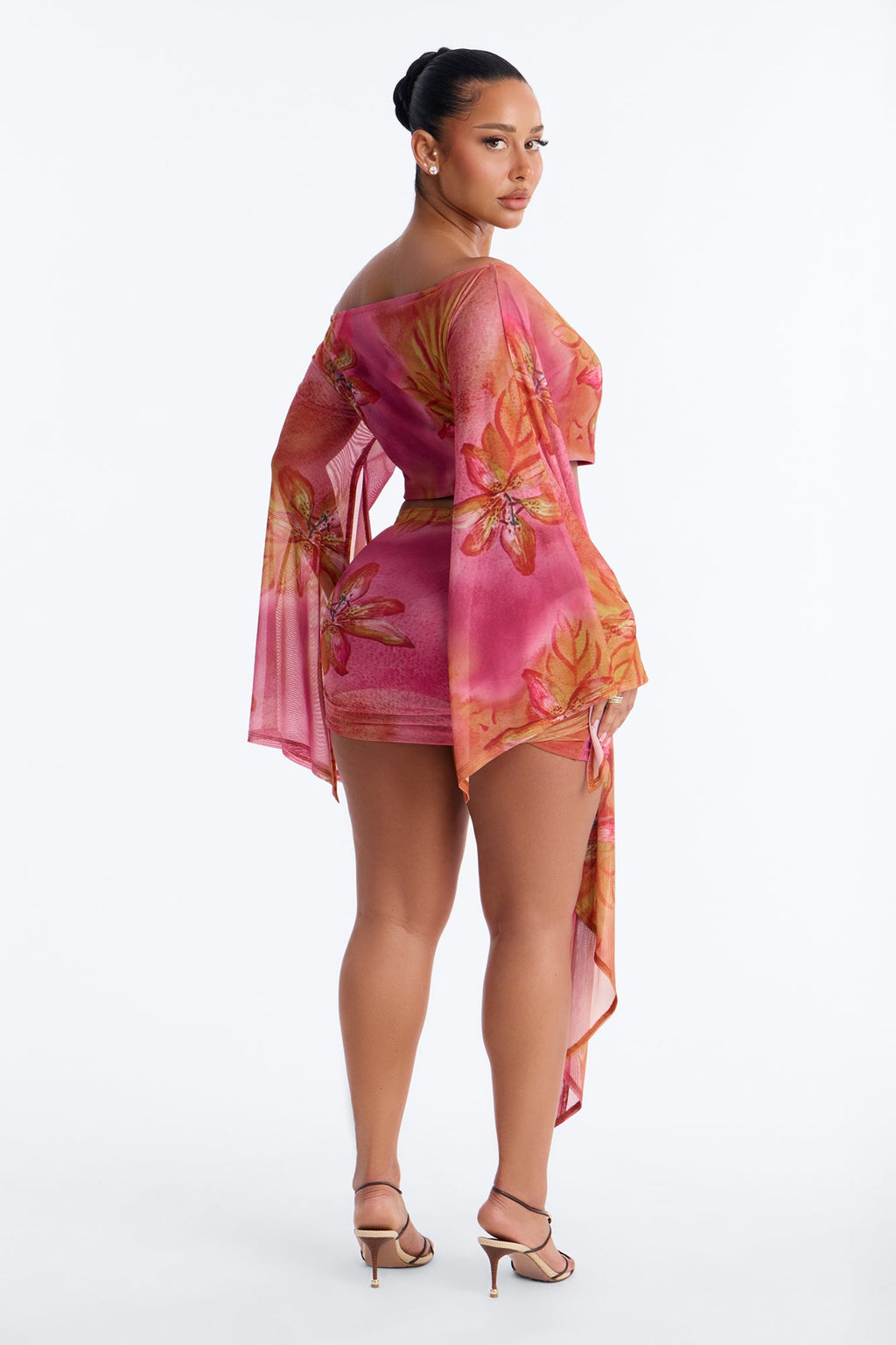 Tropic Tease Mesh Skirt Set - Pink