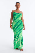 Dream Haze Backless Maxi Dress - Green/combo
