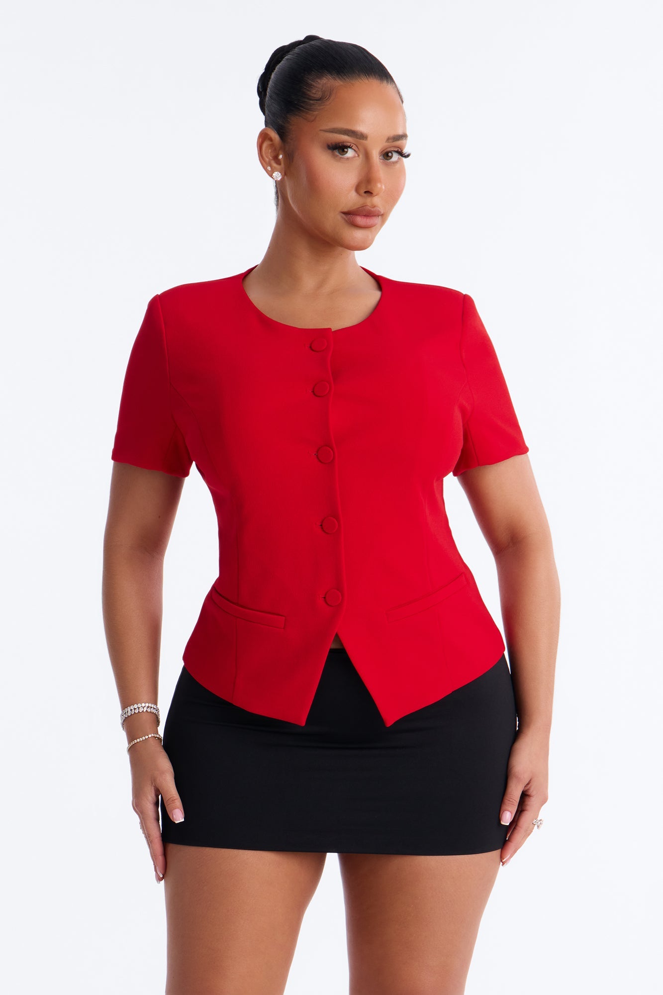 Mission Accomplished Short Sleeve Blazer - Red