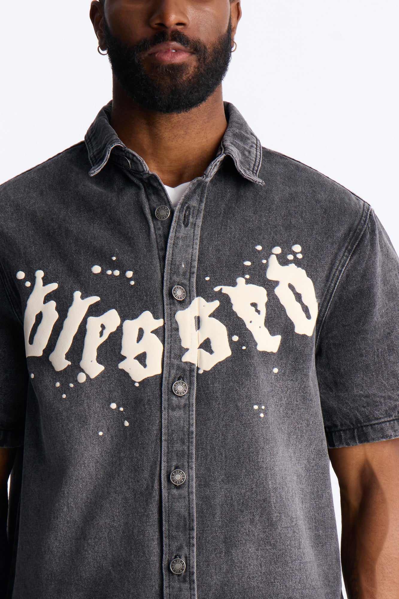 Been Blessed Denim Button Up Shirt - Black Wash