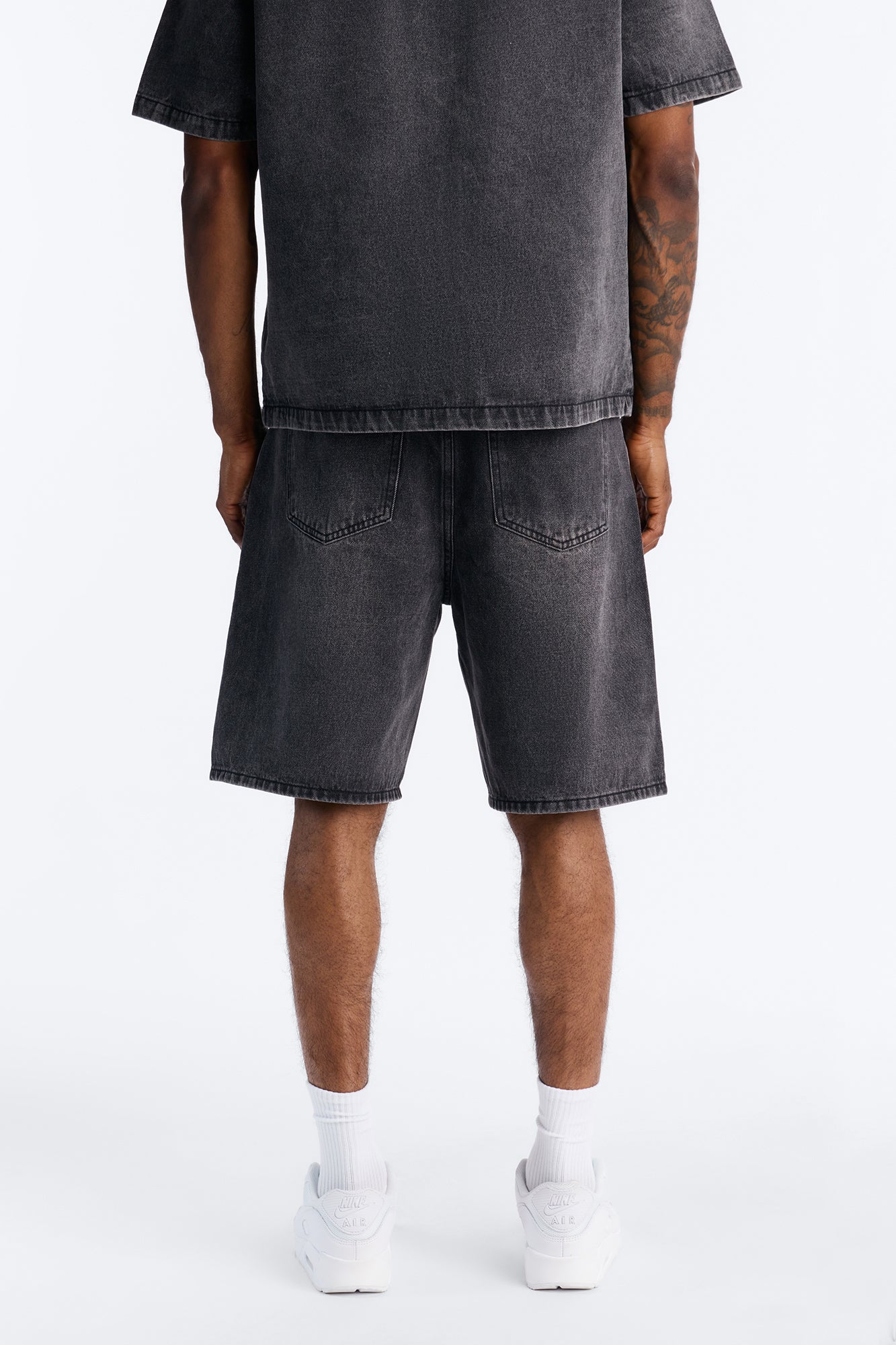 Relaxed Been Blessed Denim Shorts - Black Wash
