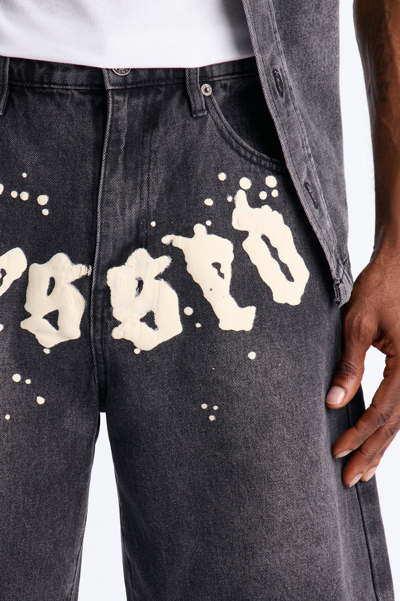 Relaxed Been Blessed Denim Shorts - Black Wash
