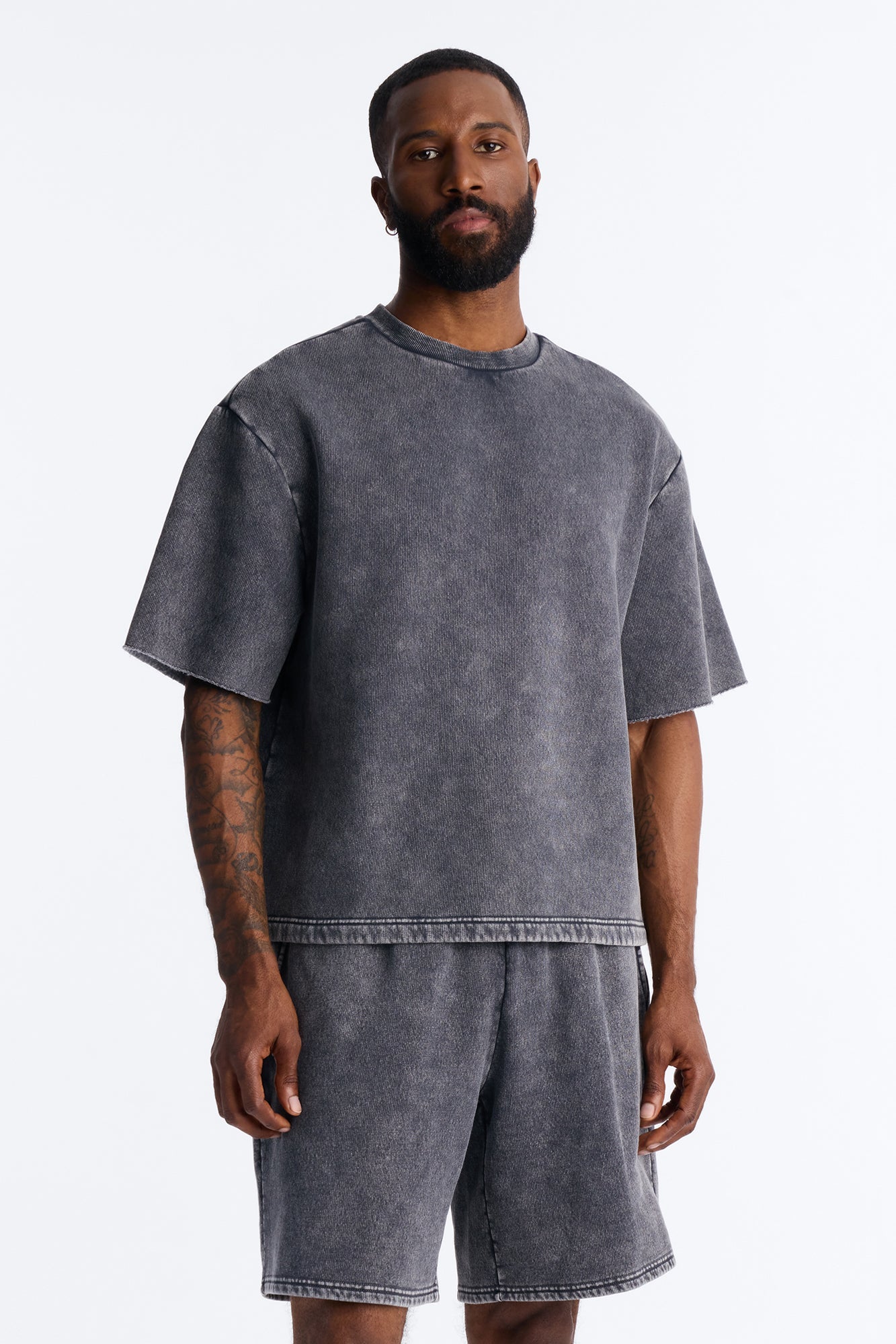 On The Go Washed Tee - Charcoal