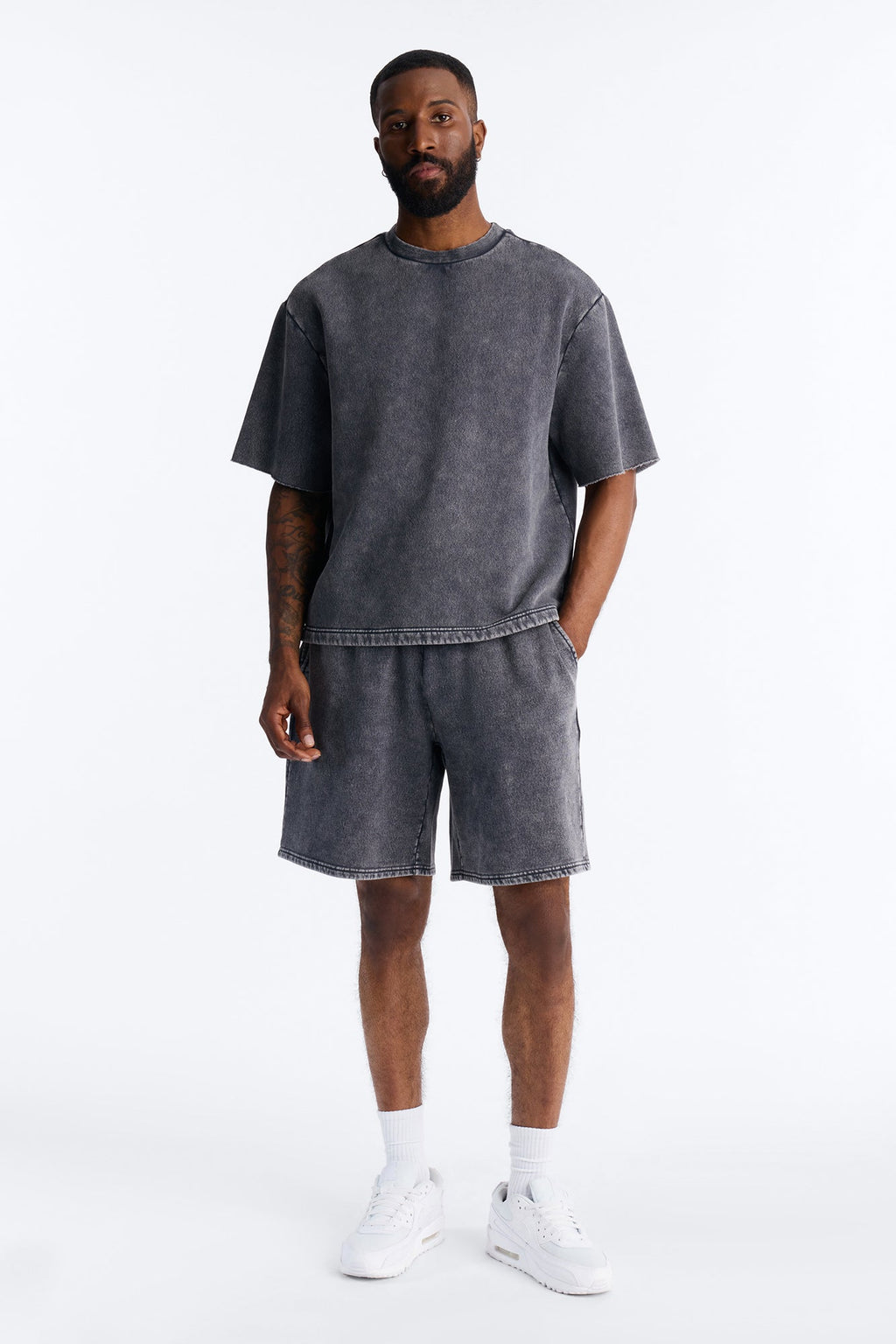 On The Go Washed Tee - Charcoal