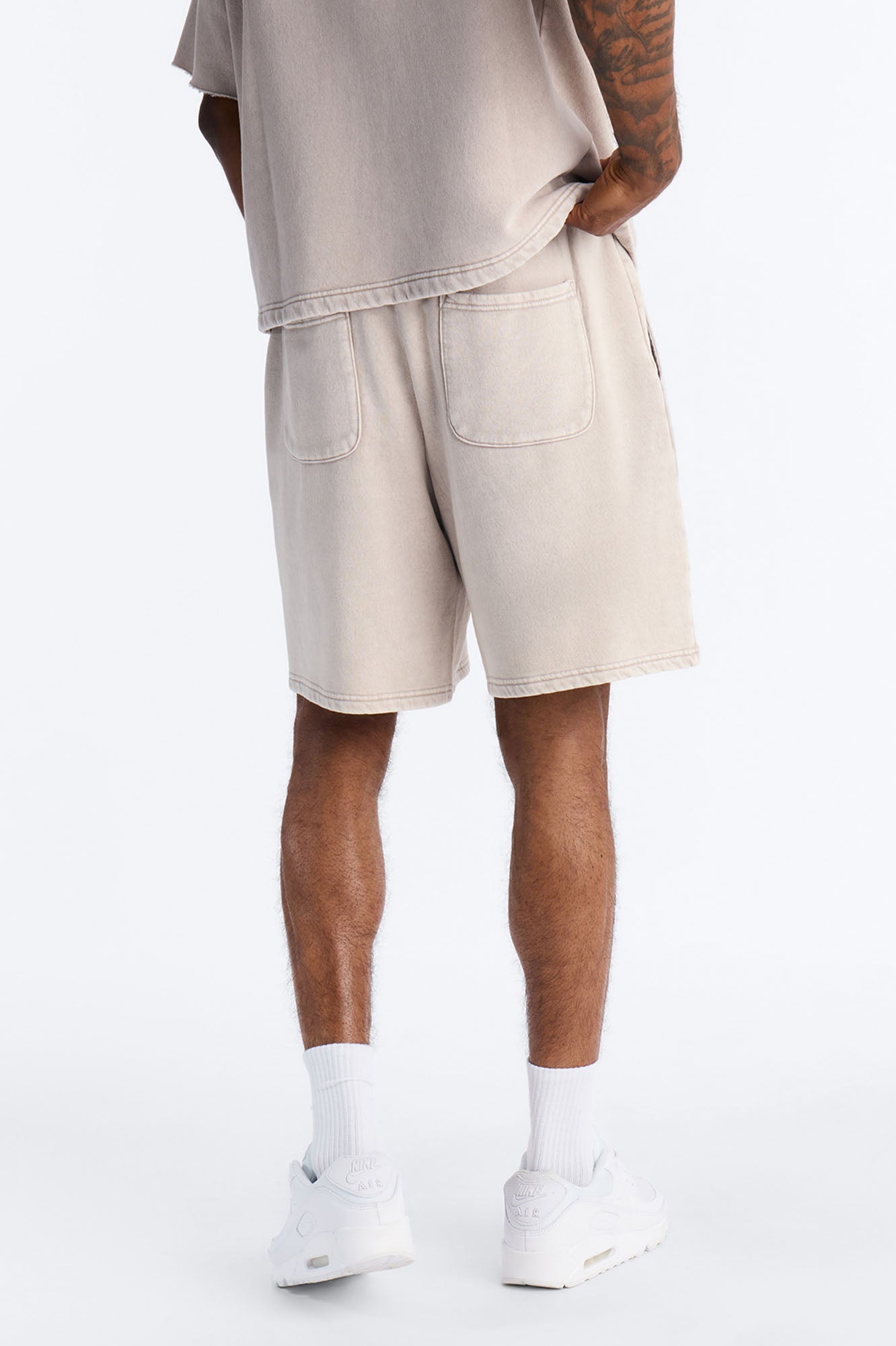 On The Go Washed Sweatshort - Taupe