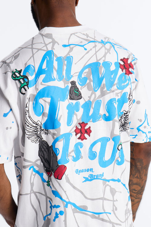 All We Trust Is Money Short Sleeve Tee - White