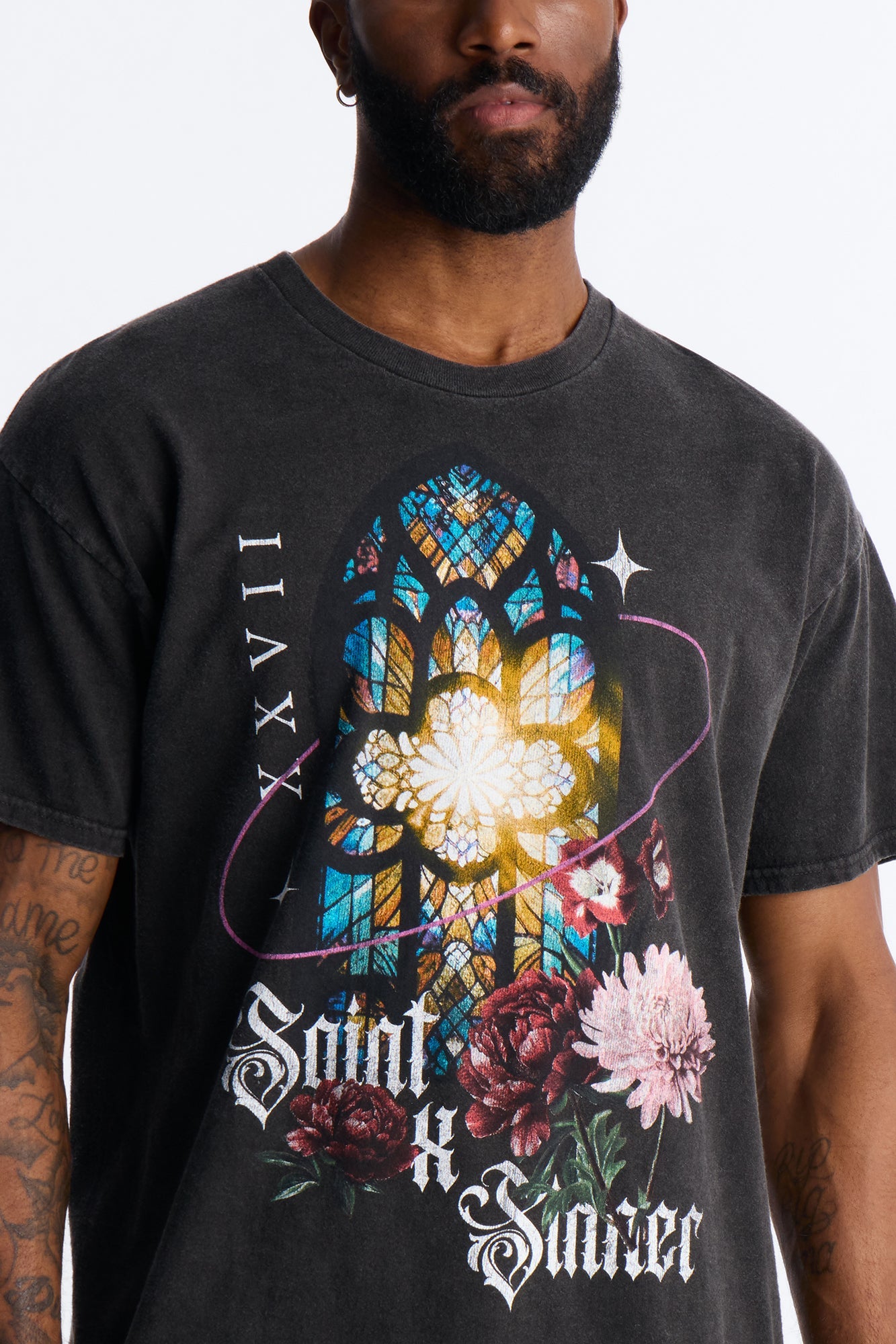 Saint Boquete Vintage Oversized Short Sleeve Tee - Black Wash