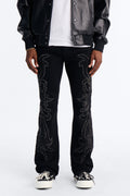 Stacked Skinny Flare Electric Storm Jean - Black