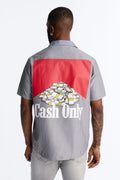 Cash Only Striped Button Up Shirt - Black