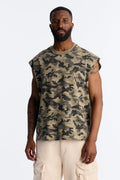 Boxy Cropped Street Soldier Camo Muscle Tee - Camouflage