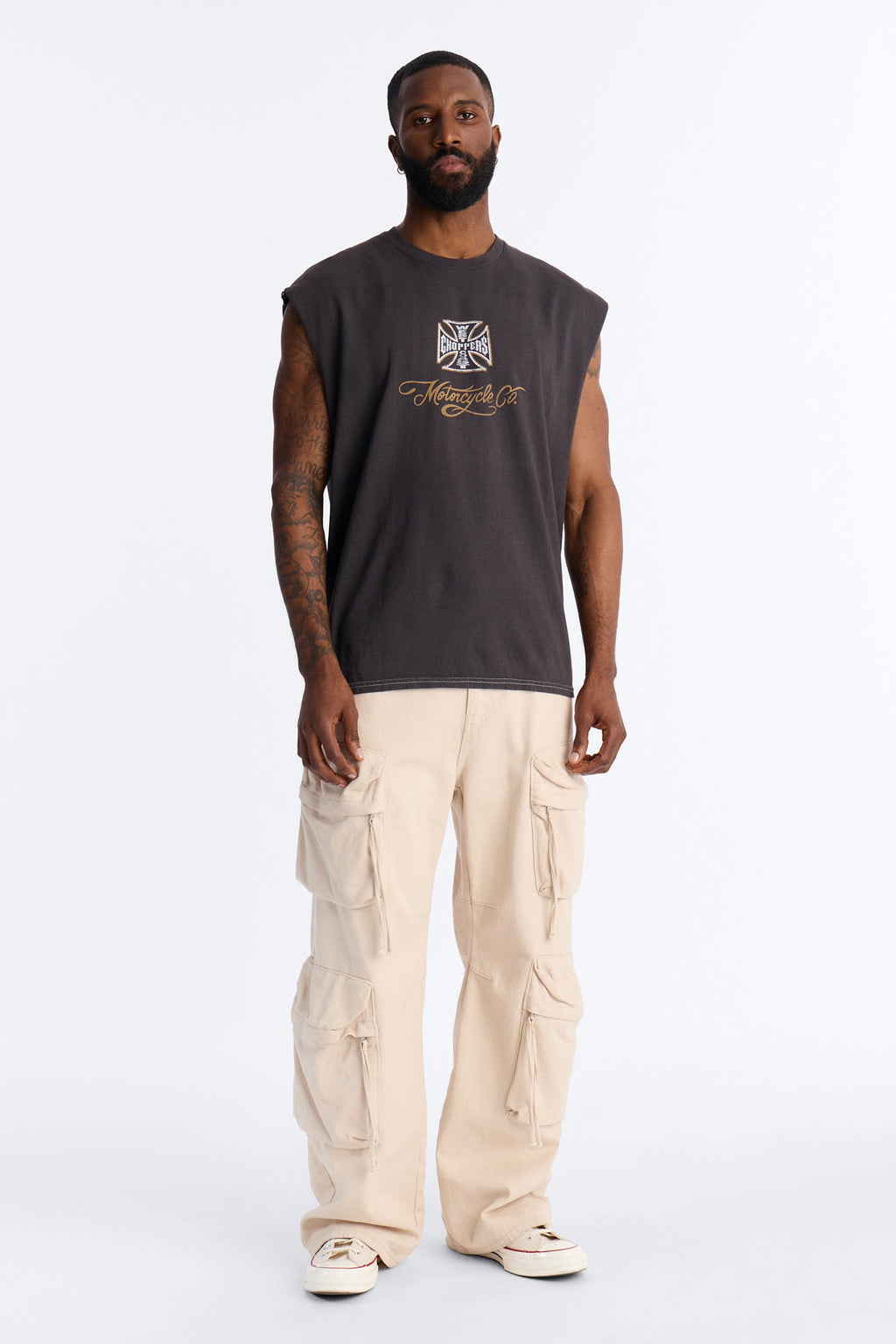 West Coast Choppers Motorcycle Club Muscle Tee - Black Wash