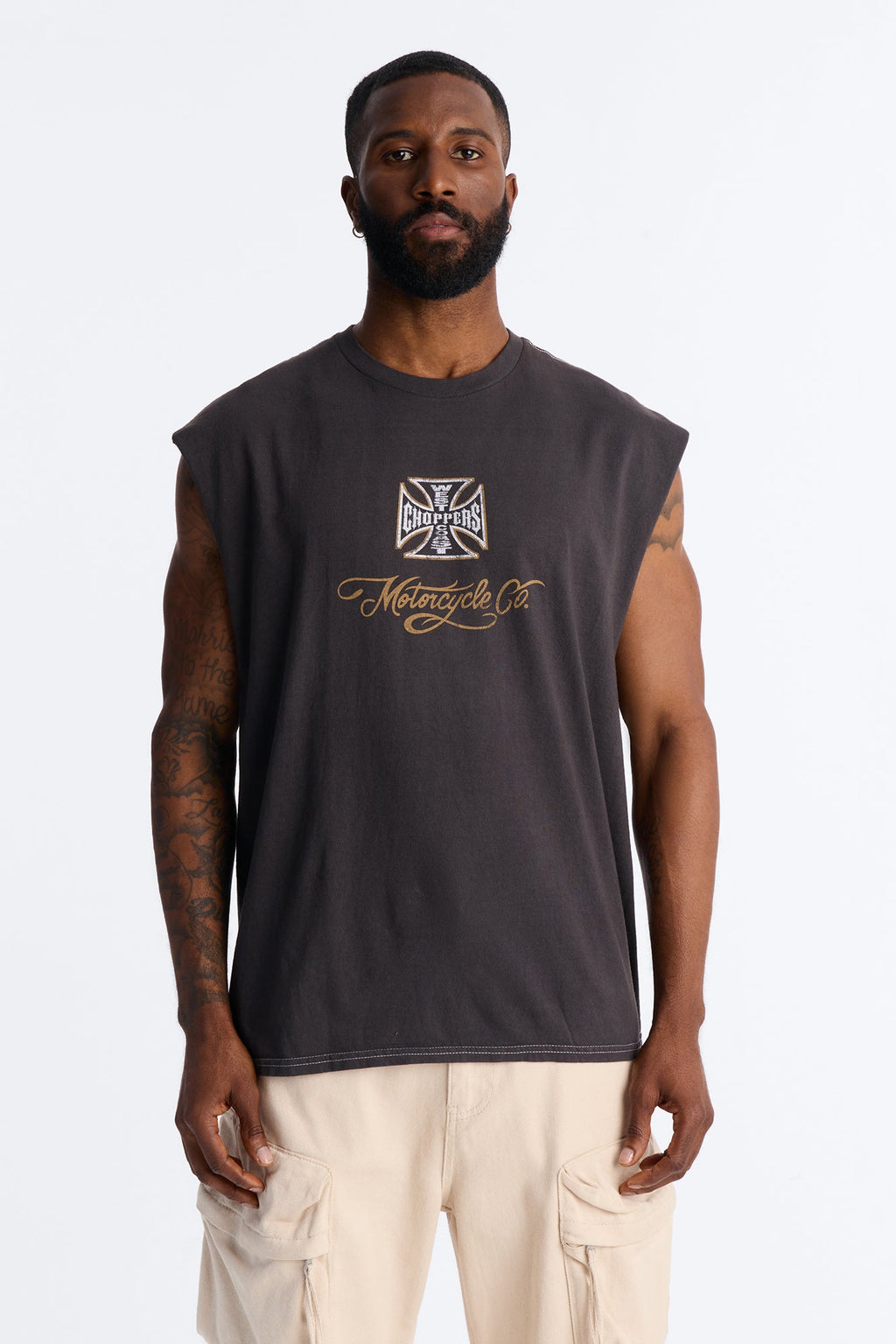 West Coast Choppers Motorcycle Club Muscle Tee - Black Wash