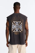West Coast Choppers Motorcycle Club Muscle Tee - Black Wash