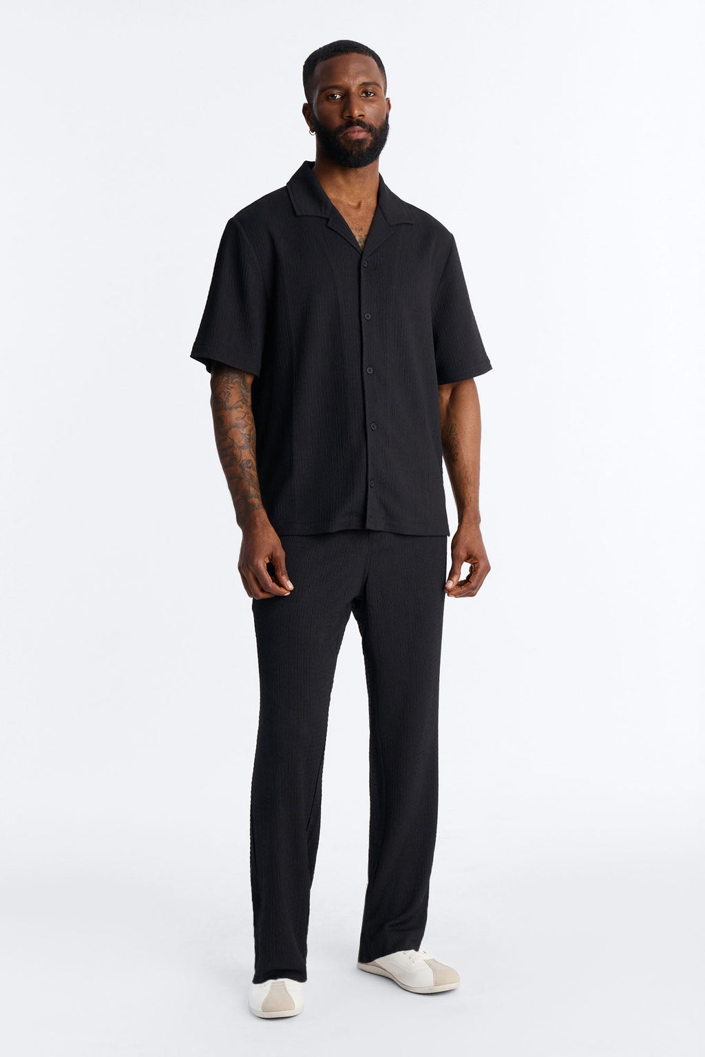 Burton Cuban Collar Button Up Shirt - Black