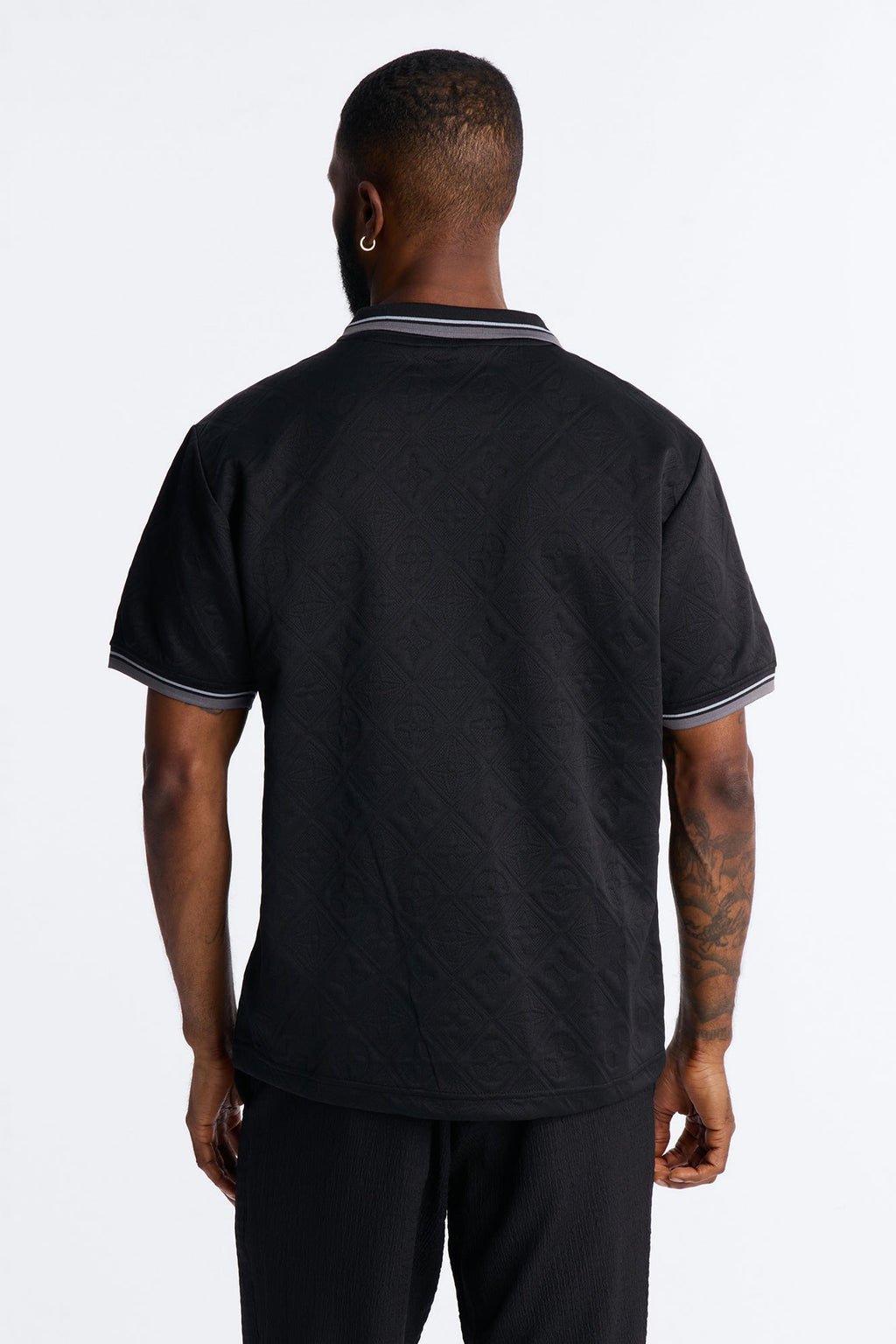 Saints Diamond Star Johnny Collar Polo - Black