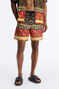 Animal Instincts Paneled Swim Trunk 7″ - Leopard