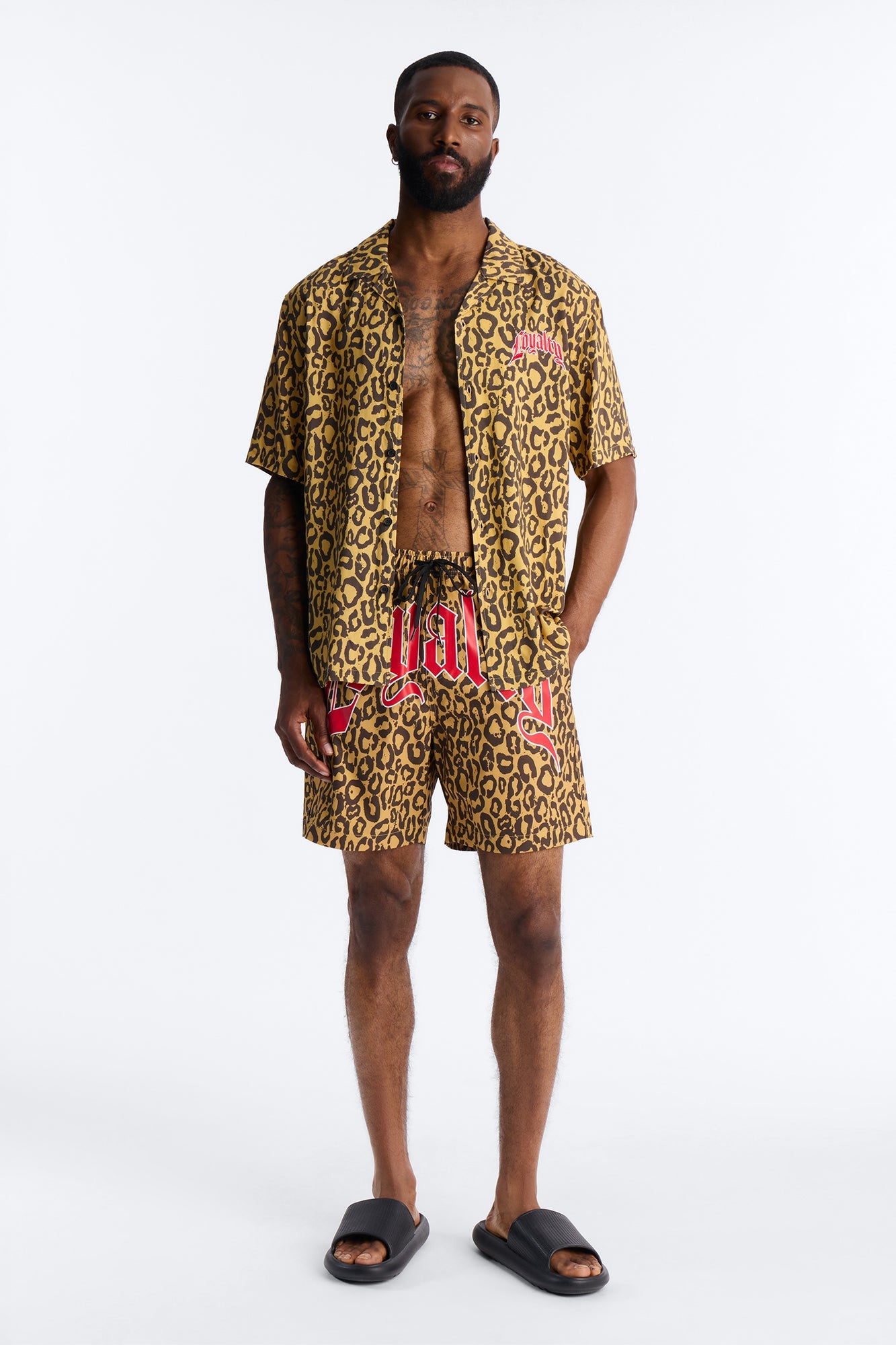 Loyalty In The Wild Short Sleeve Cuban Collar Shirt - Leopard