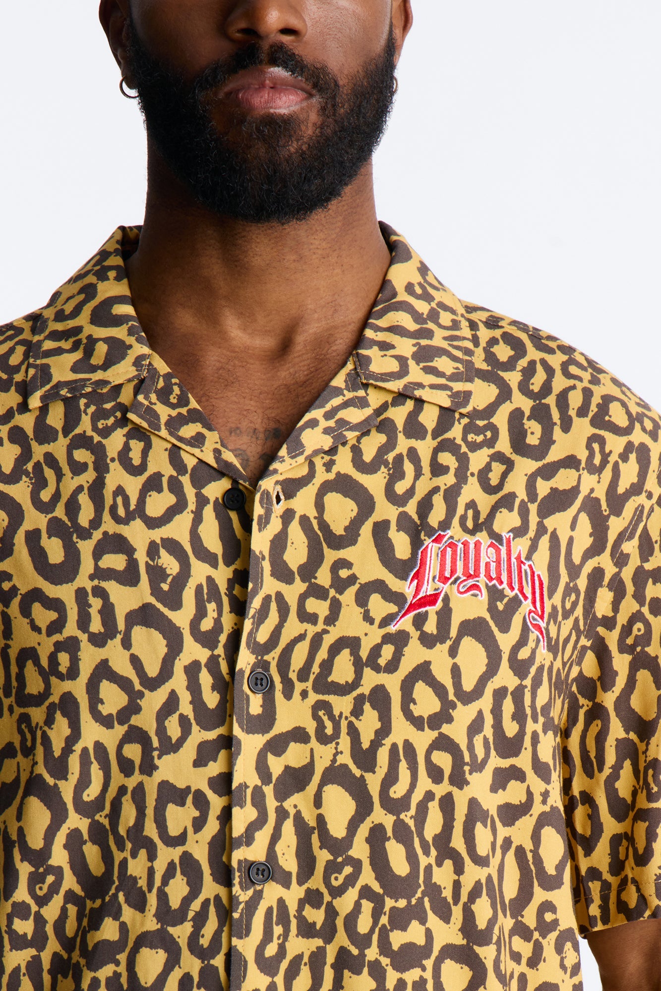 Loyalty In The Wild Short Sleeve Cuban Collar Shirt - Leopard