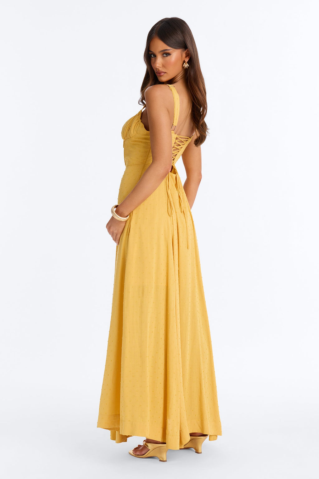 Eyes On Me Linen Maxi Dress - Yellow