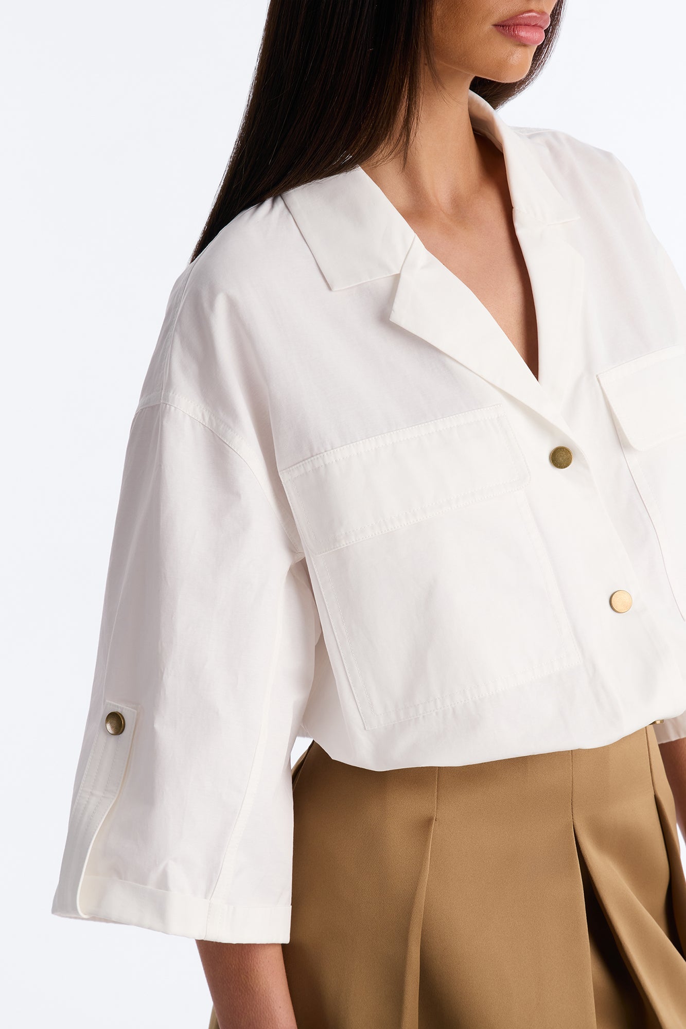 Plans Made Oversized Airflow Shirt - White