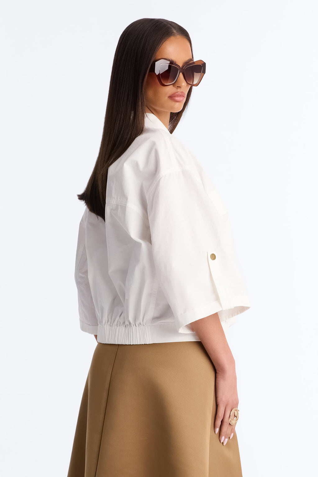Plans Made Oversized Airflow Shirt - White
