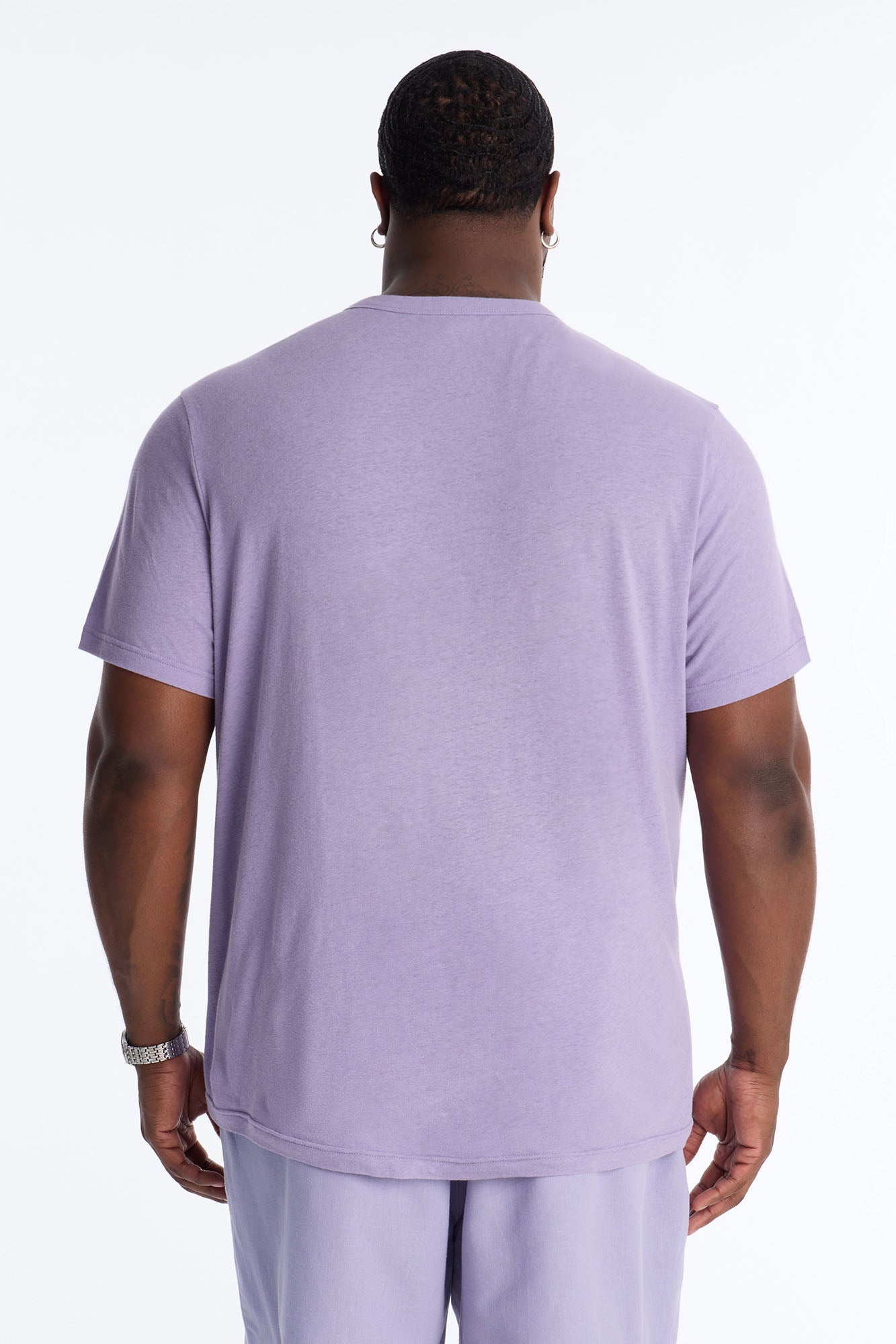 Bahamas Linen Crew Tee - Lavender