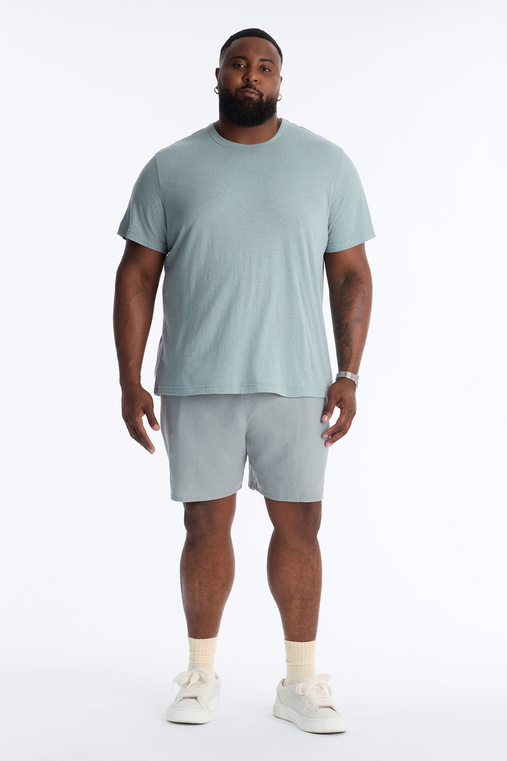 Bahamas Linen Crew Tee - Slate Blue