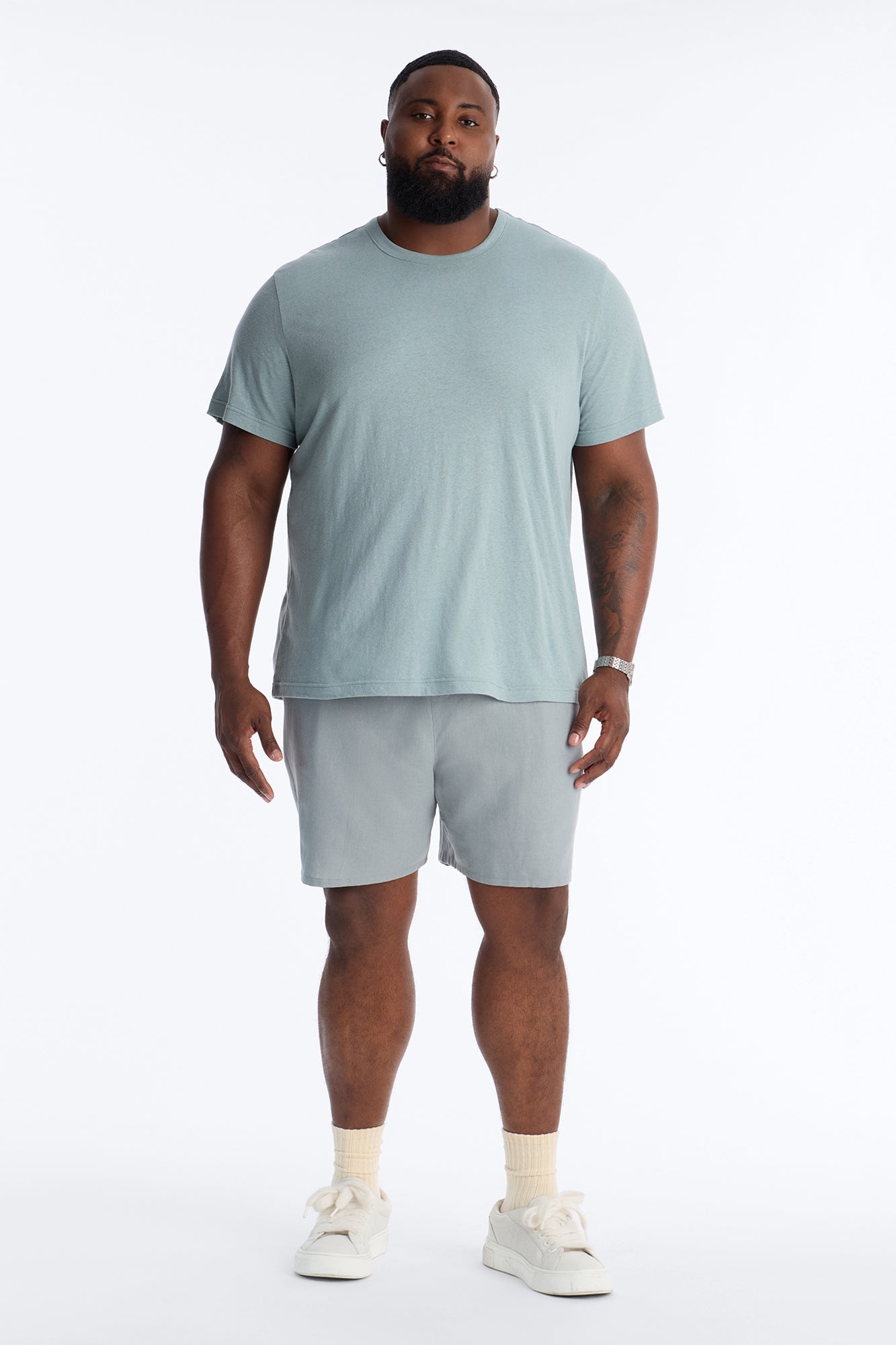 Bahamas Linen Crew Tee - Slate Blue