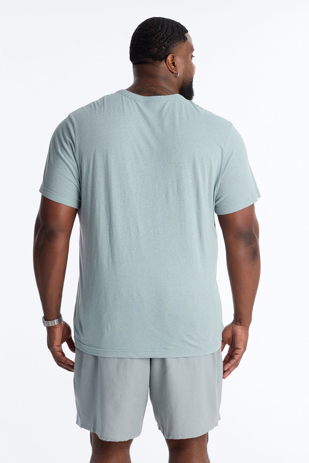 Bahamas Linen Crew Tee - Slate Blue