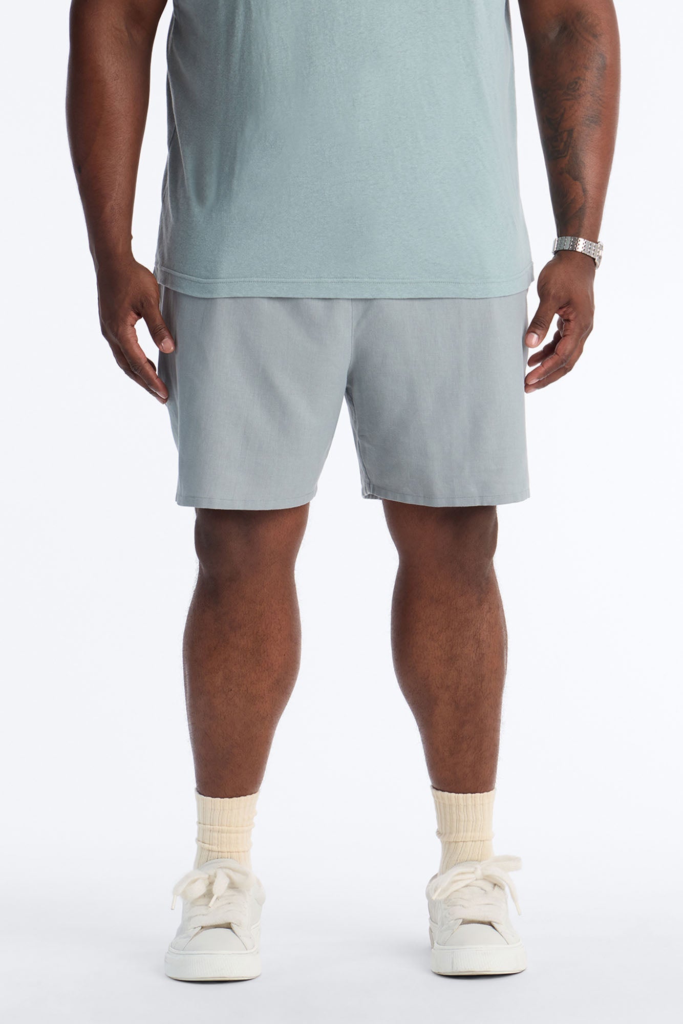 Bahamas Linen Slim Short - Slate Blue