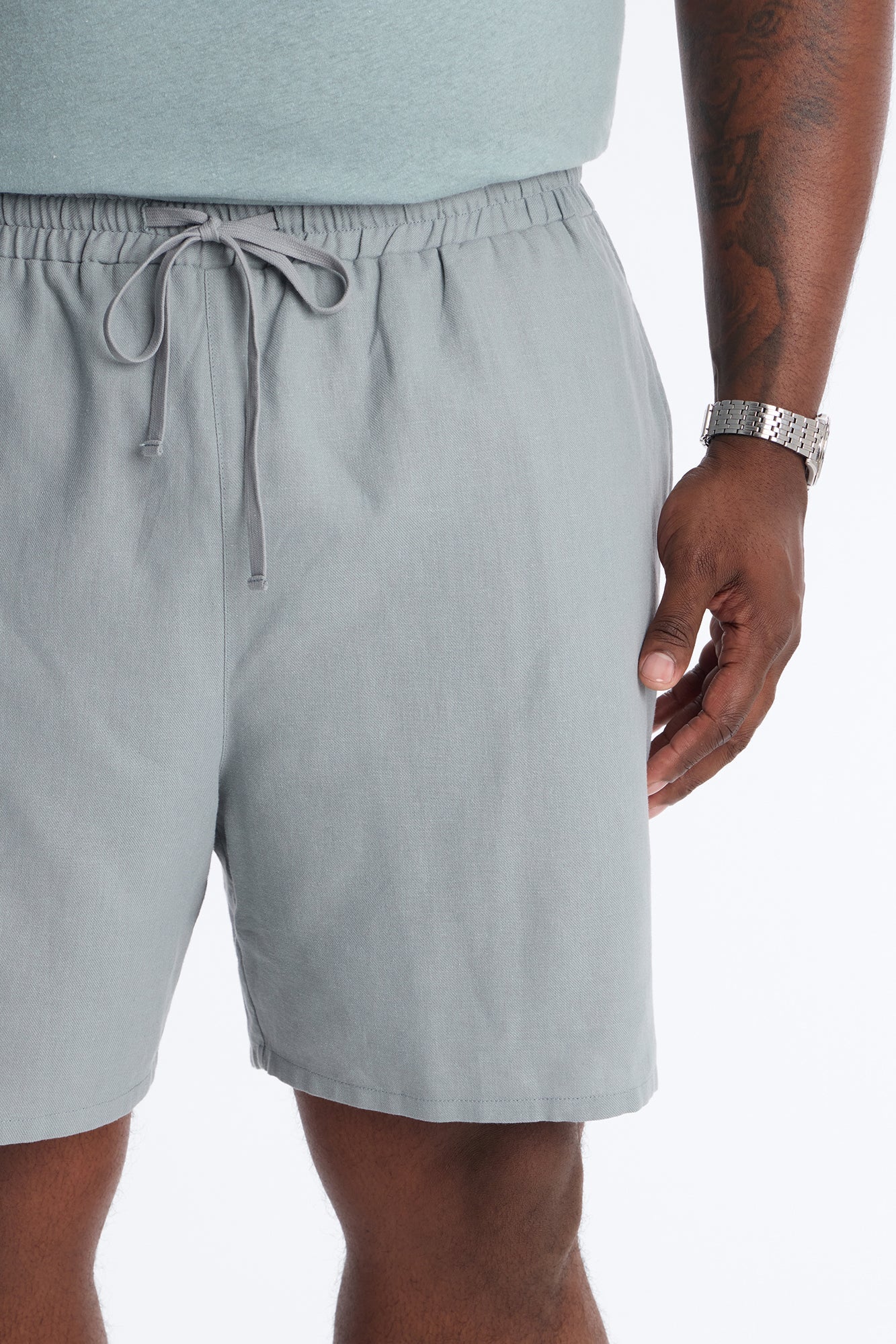 Bahamas Linen Slim Short - Slate Blue
