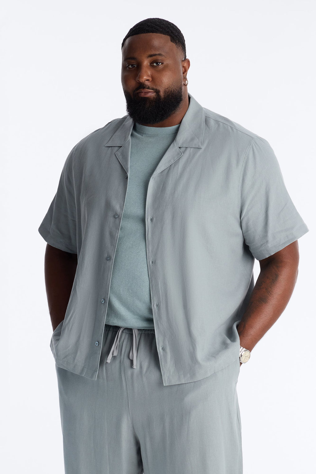 Bahamas Linen Shirt - Slate Blue
