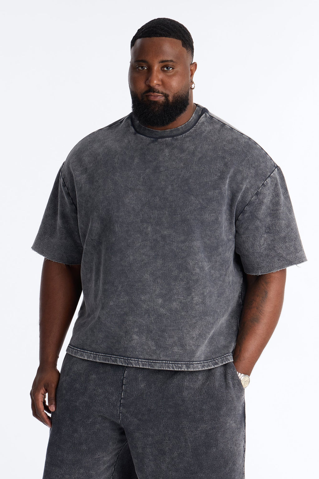 On The Go Washed Tee - Charcoal
