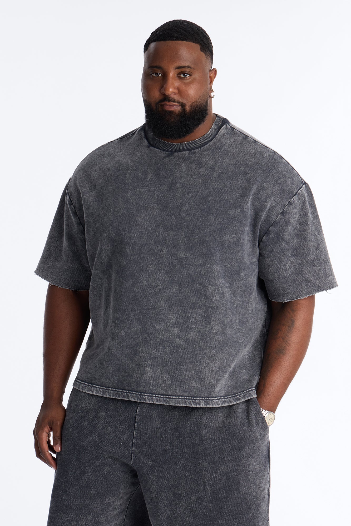 On The Go Washed Tee - Charcoal