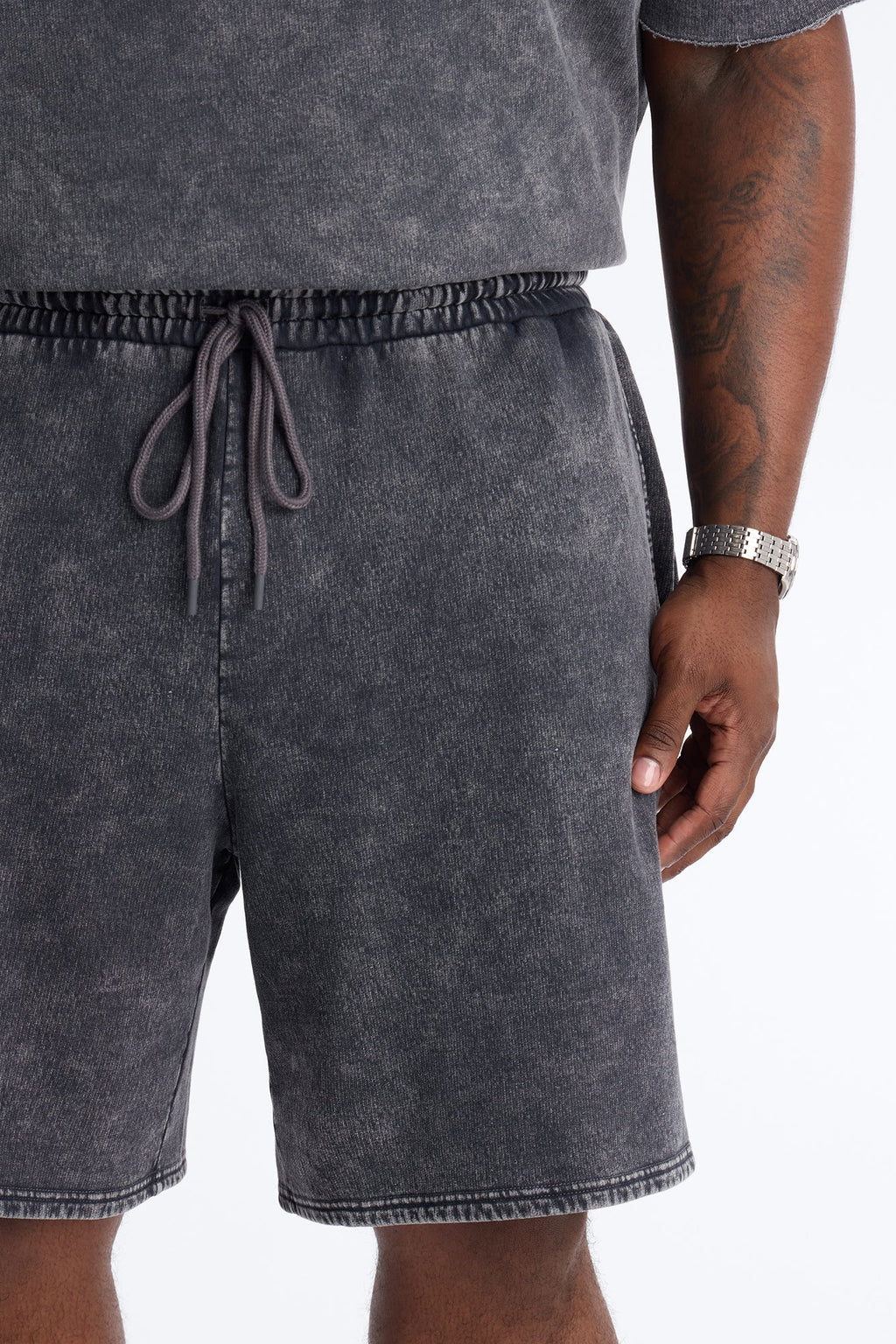 On The Go Washed Sweatshort - Charcoal