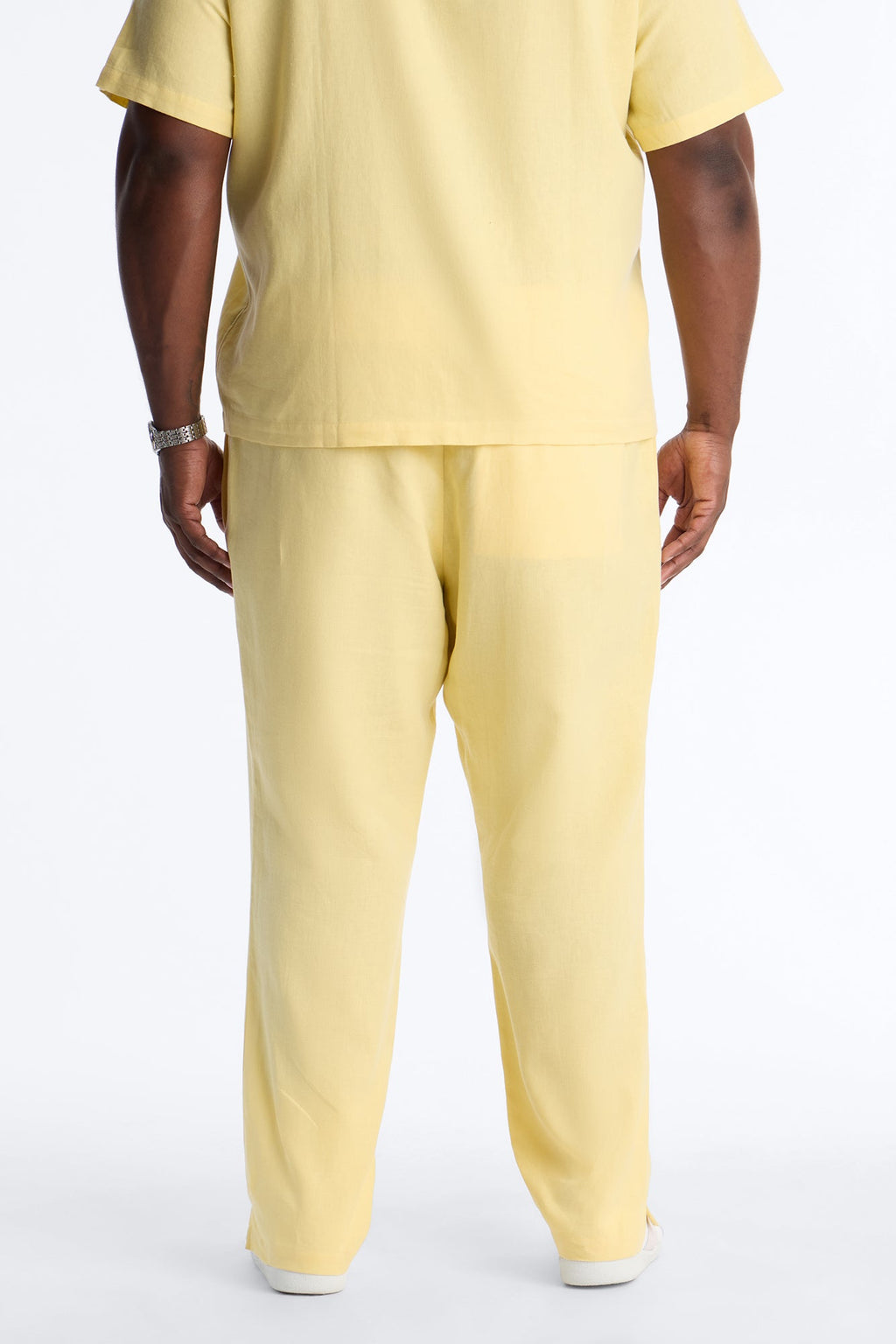 Bahamas Linen Slim Pull On Pants - Butter Yellow