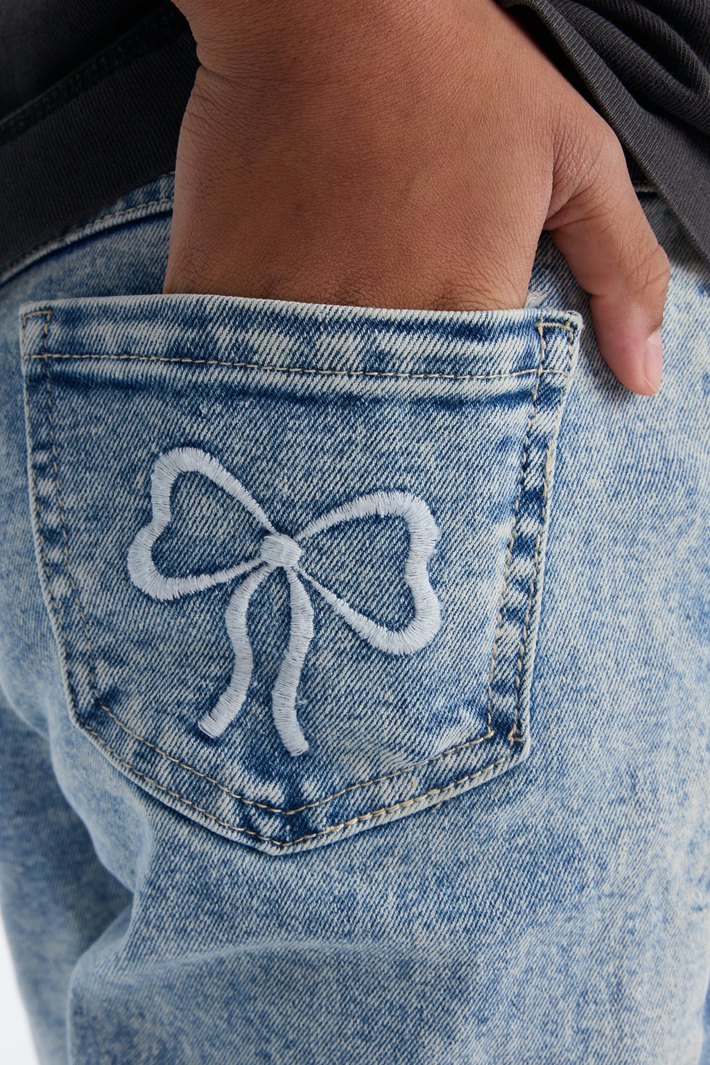 Mini On The Right Track Wide Leg Jeans - Medium Wash