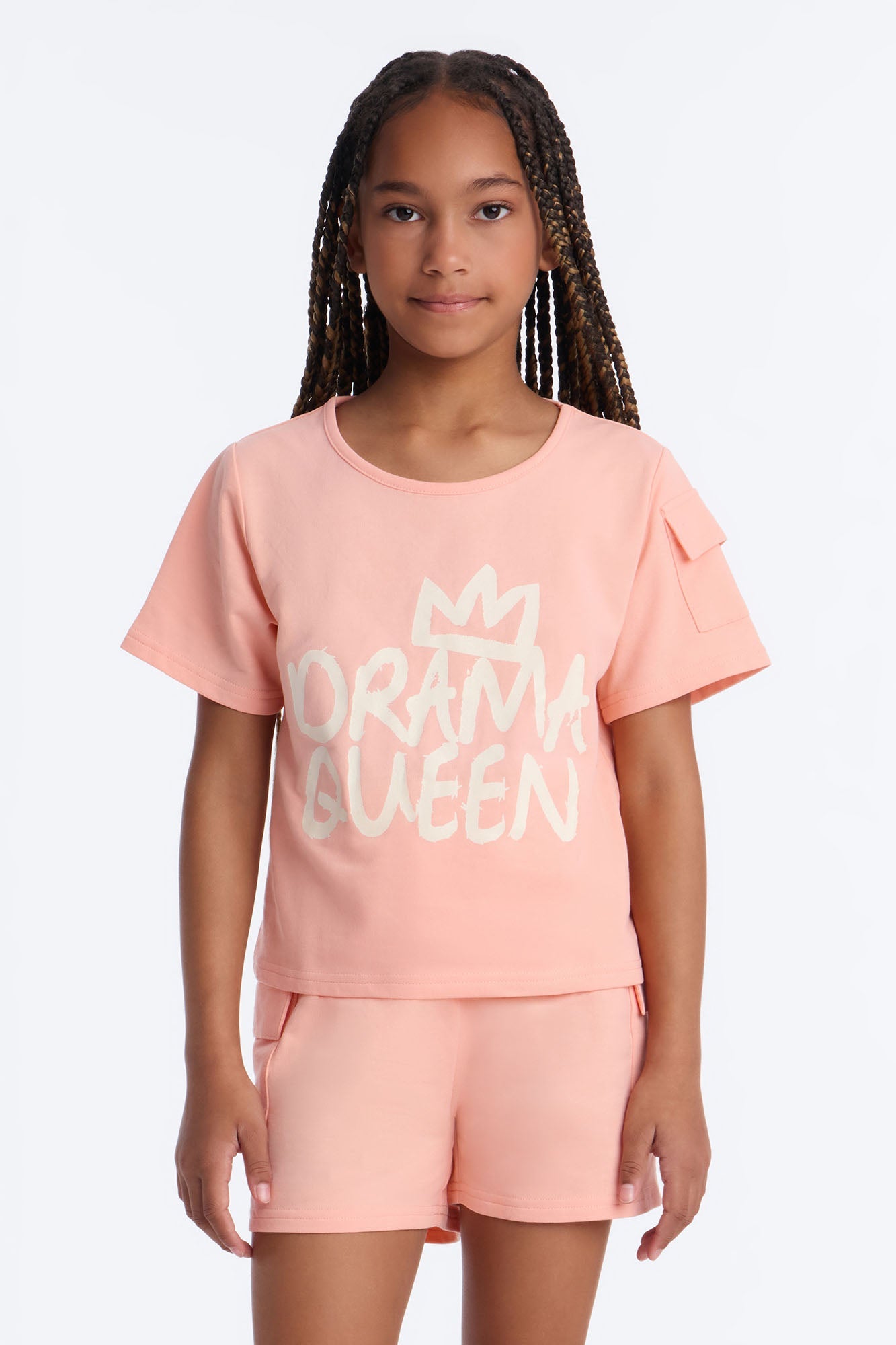 Mini Such A Drama Queen Short Set - Coral
