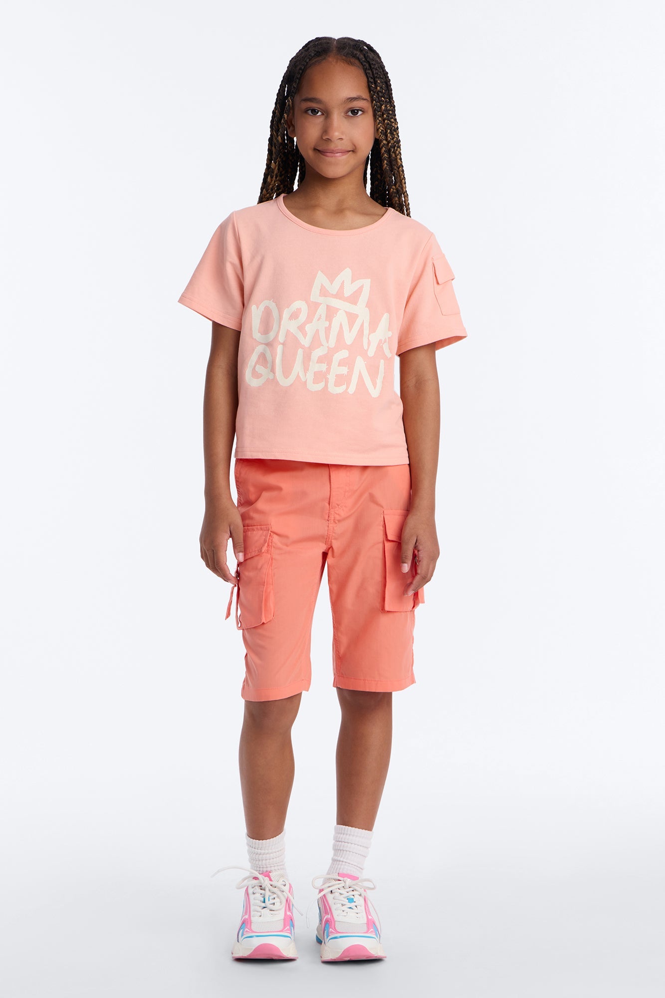 Mini Victoria Cargo Bermuda Shorts - Orange