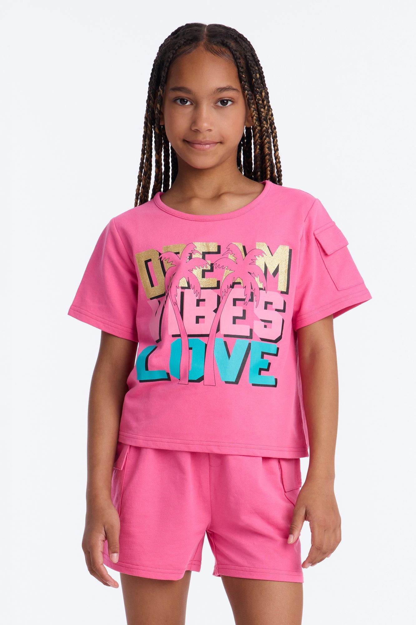 Mini Dream Vibes Love Short Set - Rose
