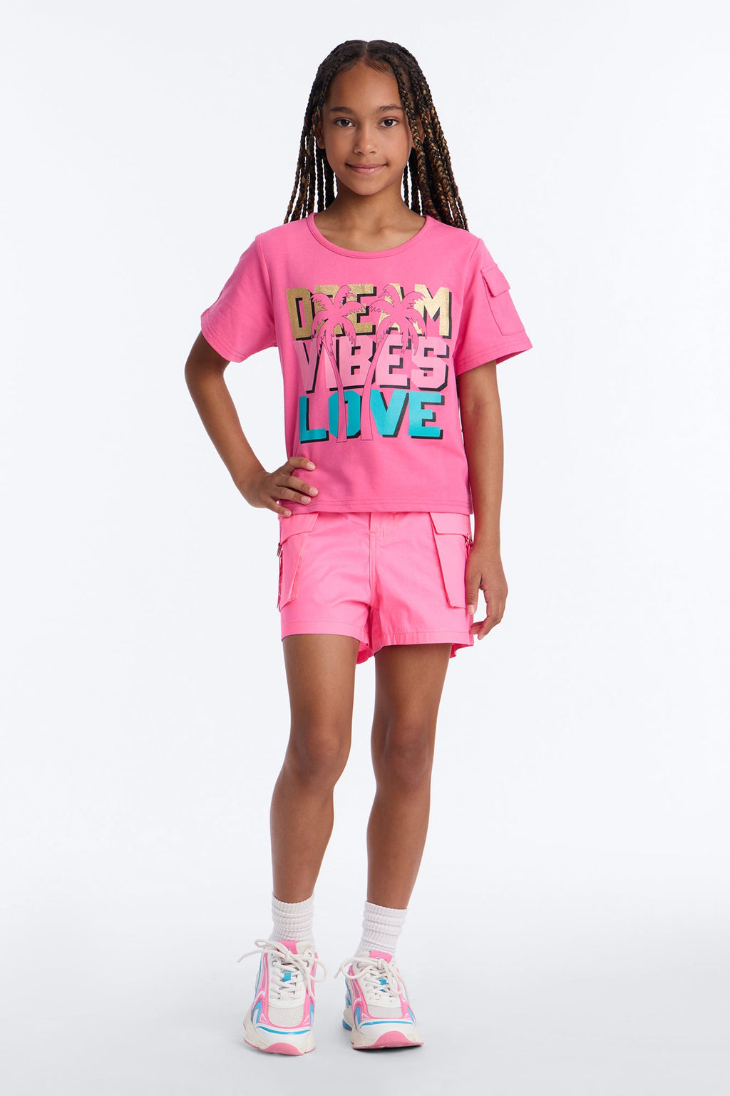 Mini Ezra Poplin Shorts - Pink