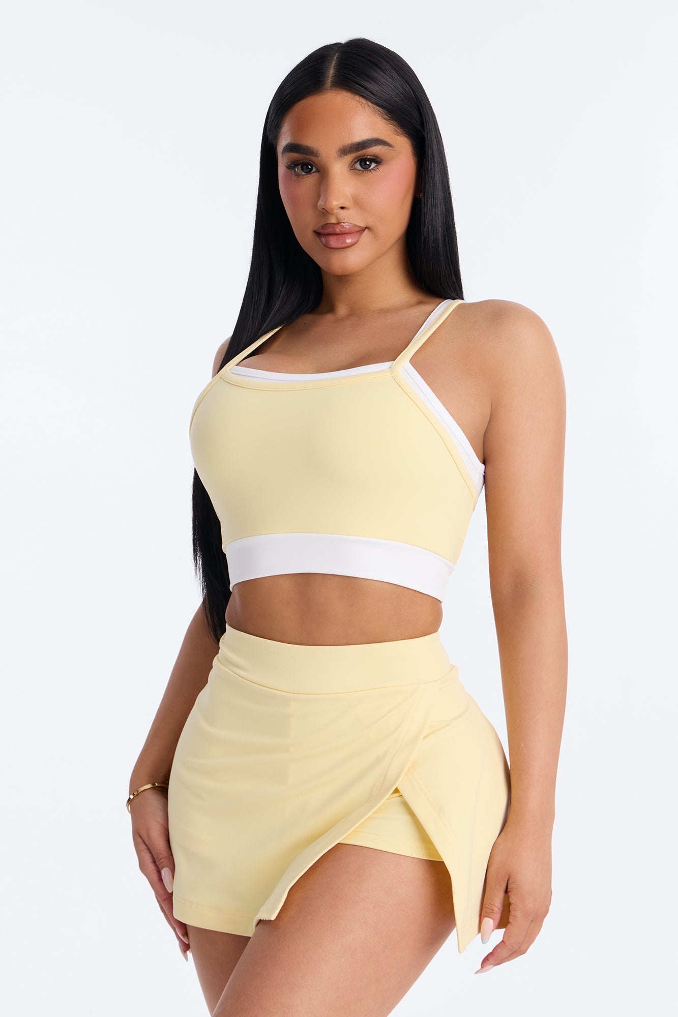 Melinda Tank And Mini Skort Set - Butter Yellow