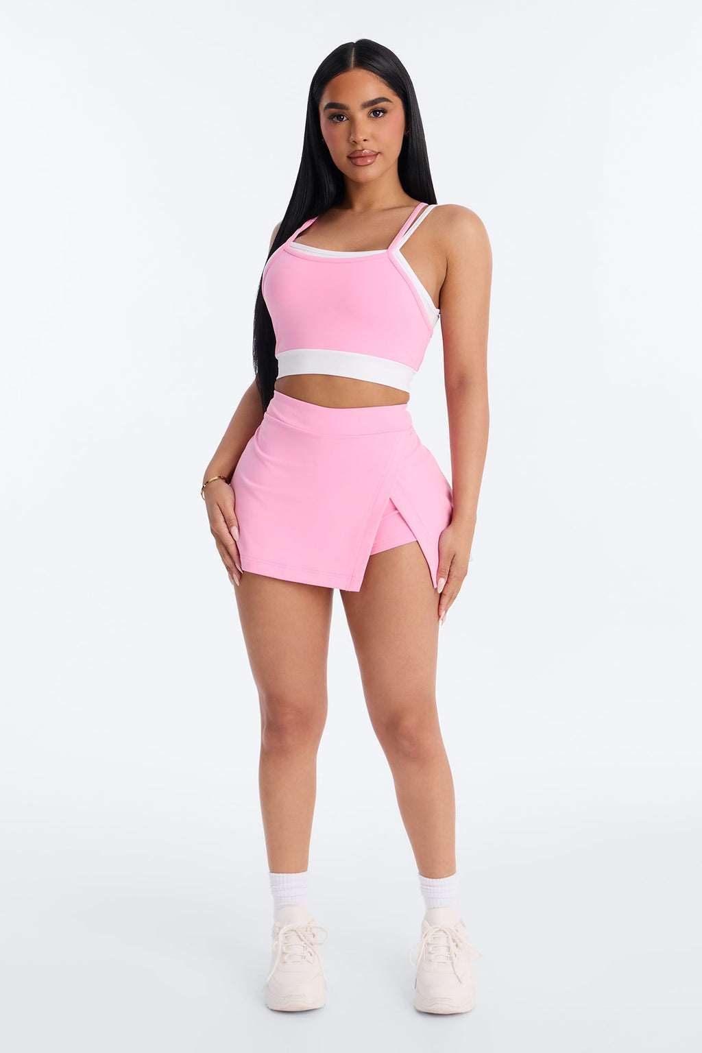 Melinda Tank And Mini Skort Set - Pink