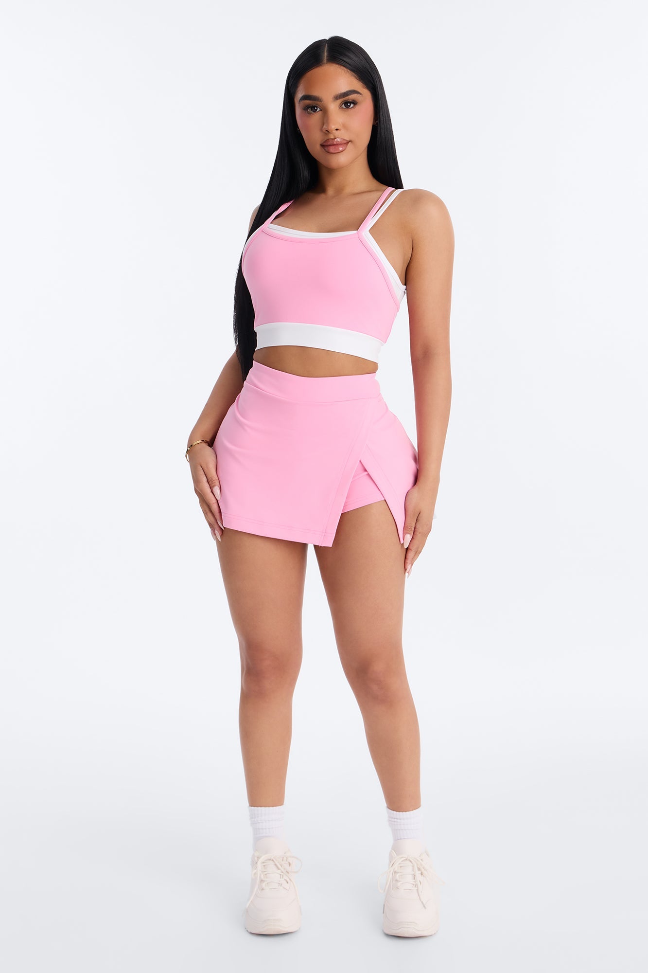 Melinda Tank And Mini Skort Set - Pink