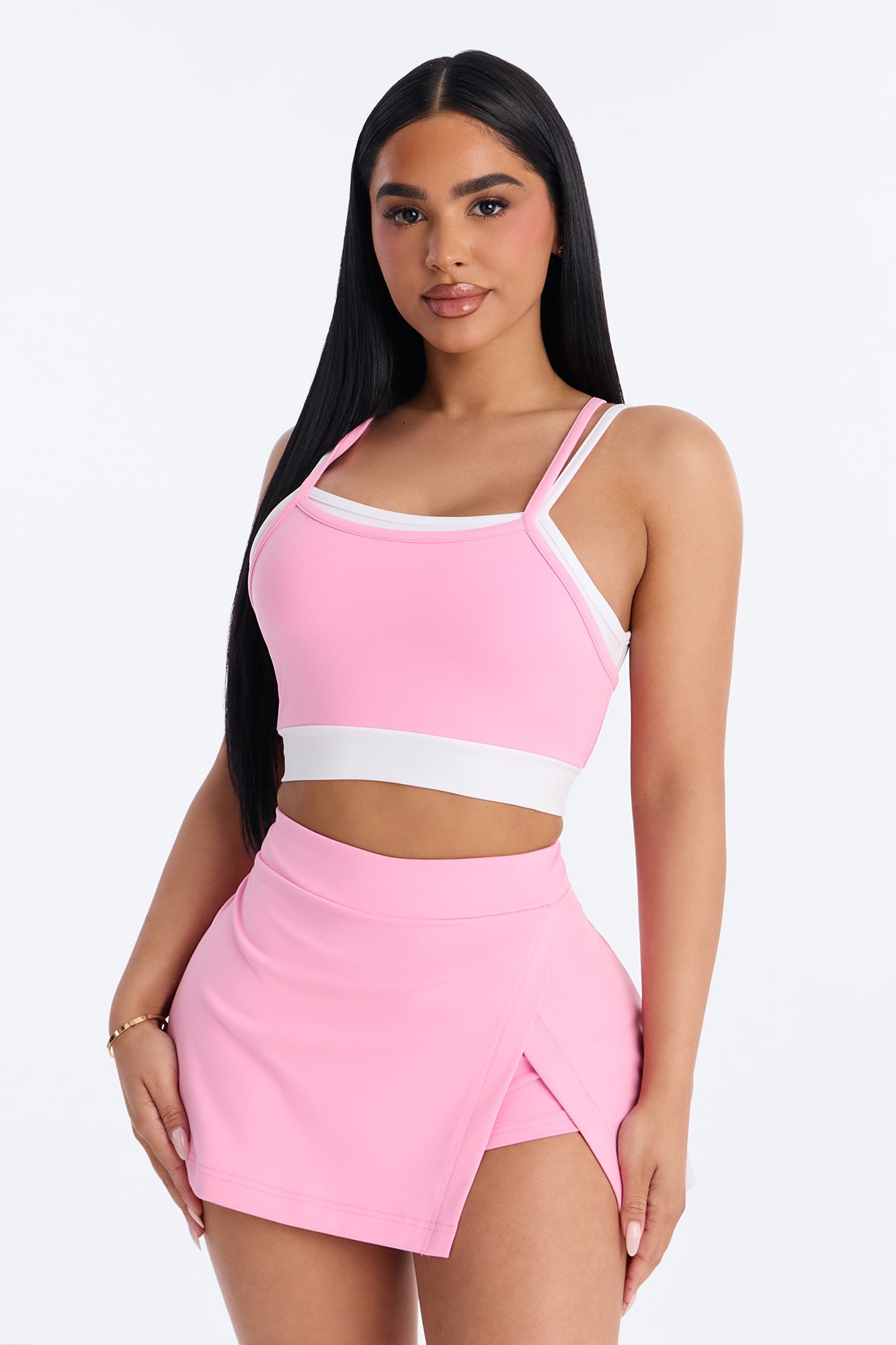 Melinda Tank And Mini Skort Set - Pink