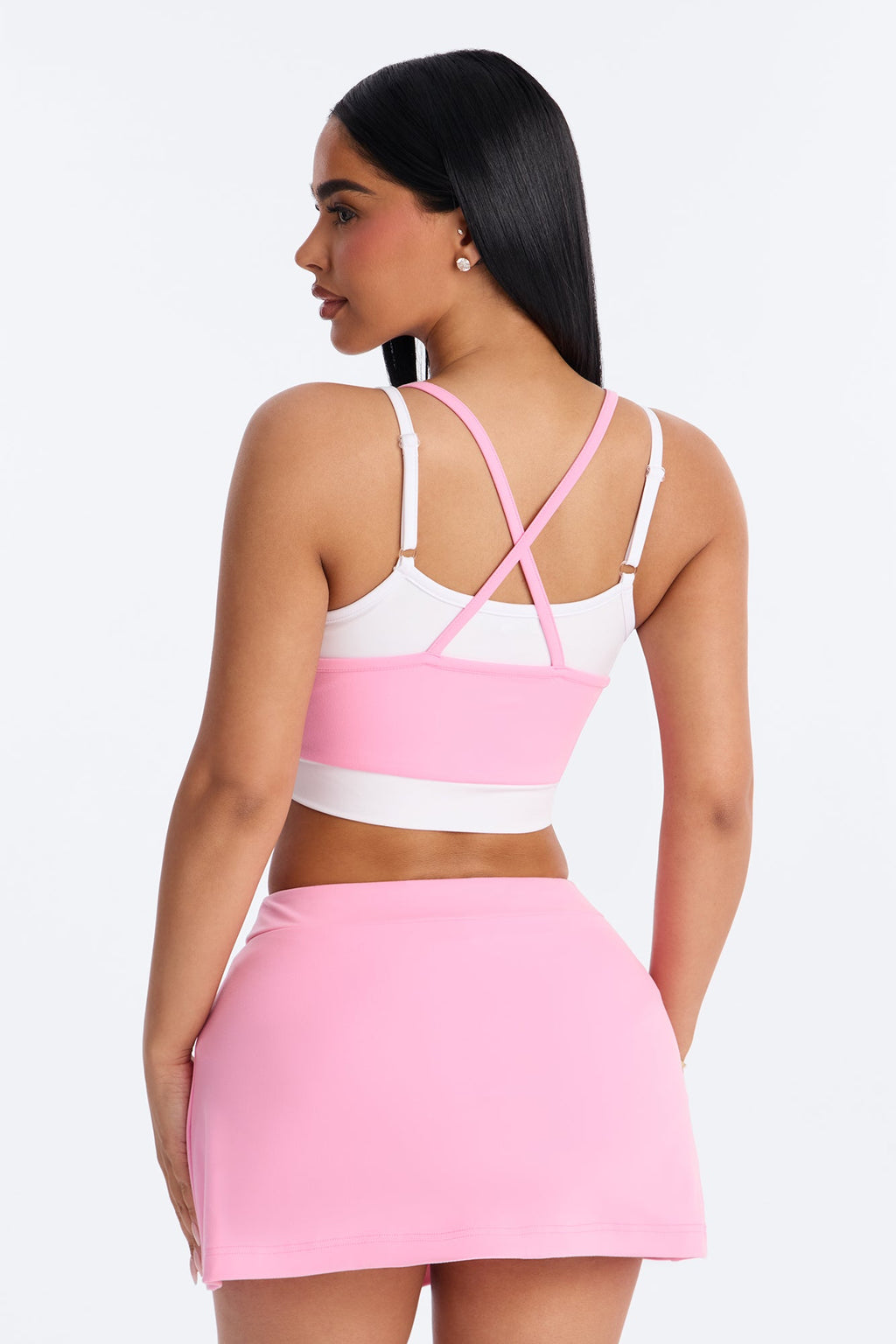 Melinda Tank And Mini Skort Set - Pink
