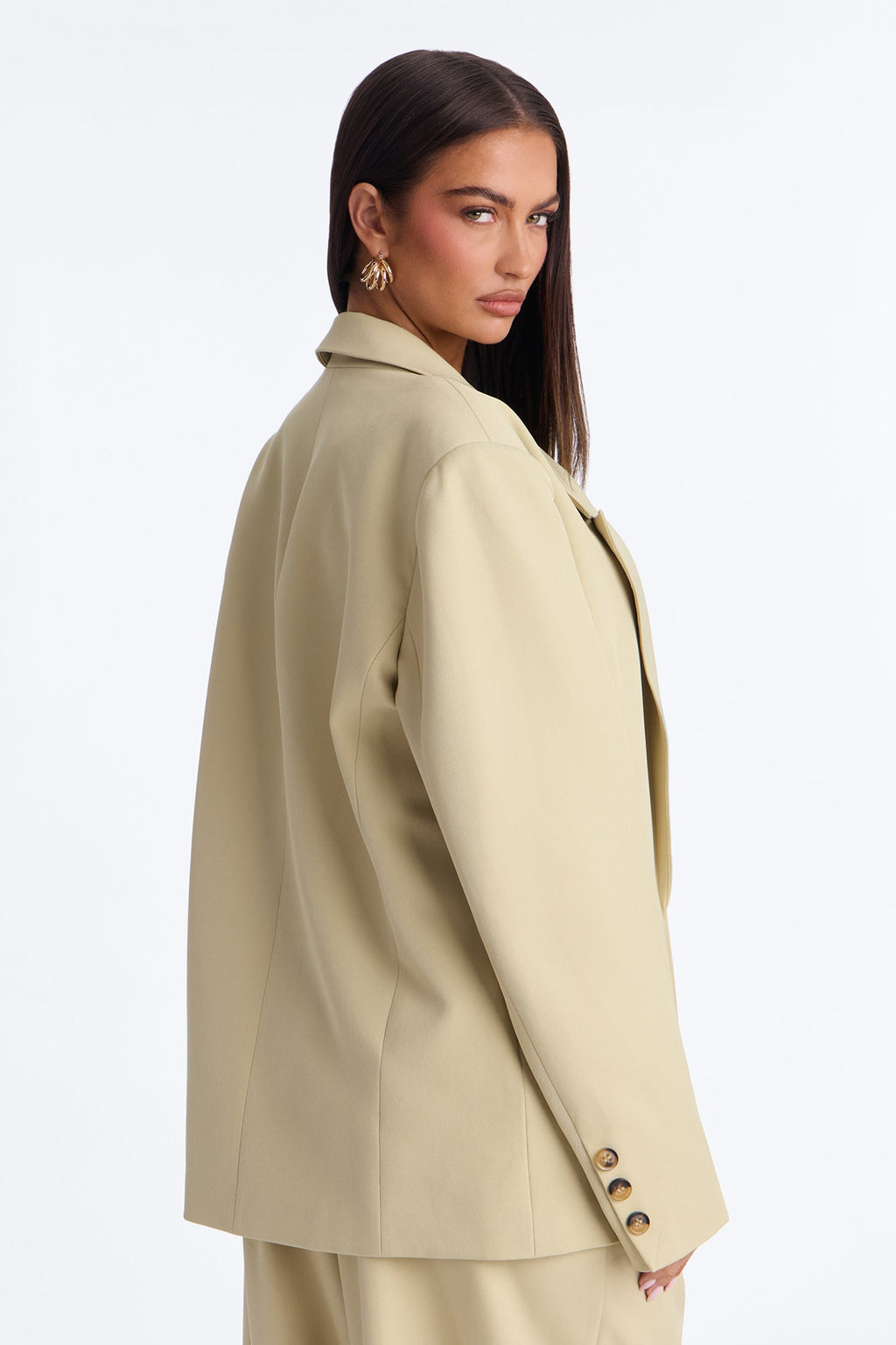 Indy Double Breasted Oversized Blazer - Sage