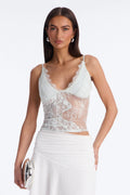 Make It Dangerous Sequin Lace Top - Mint