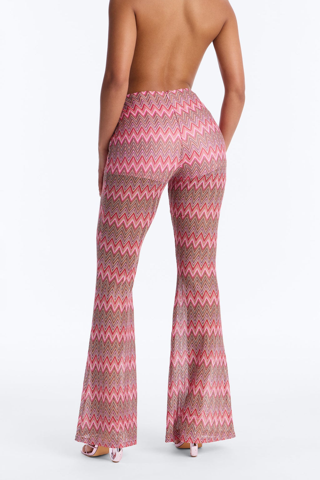 Not Your Muse Festival Crochet Flare Pant 33″ - Pink/combo