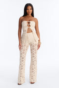 Serena Crotchet Pant Set - Natural